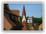 Blick über die Altstadt mit Ottilienkapelle und den Regenturm.