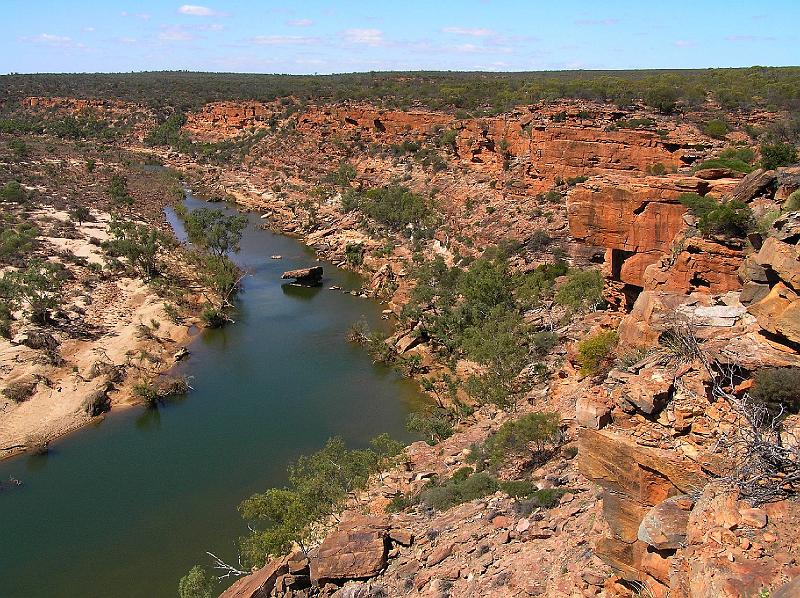 Murchison_River_Kalbarri.jpg - Hier an den  einmaligen Schluchten des Murchison River sowie im gesamten Kalbarri National Park, gibt es unzaehlige Wanderwege.